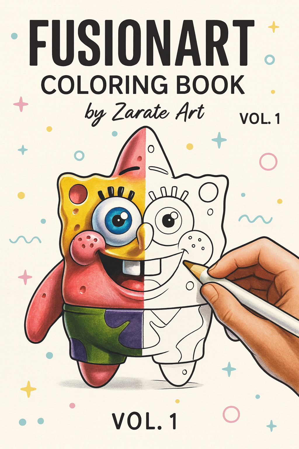 Portada de FusionArt Volumen 1, libro para colorear en PDF de Zárate Arte