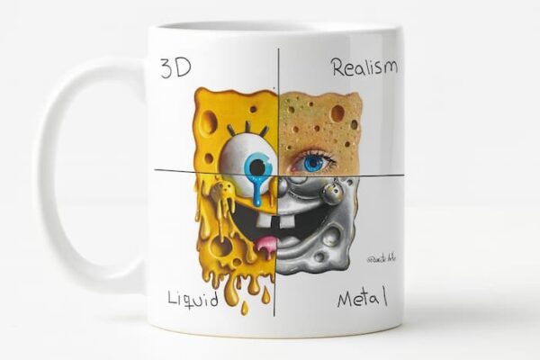 Taza blanca brillante