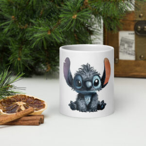 Taza blanca brillante