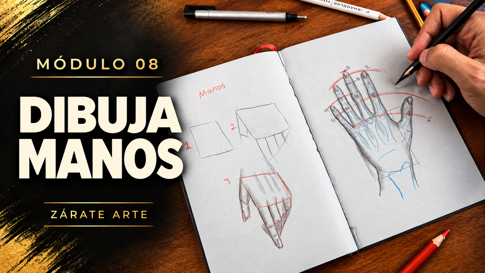 Portada del módulo 08 de dibujo de Zárate Arte